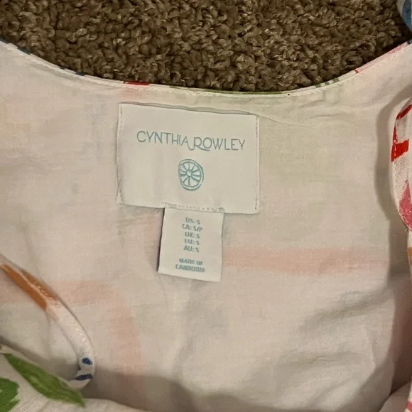 Cynthia Rowley White Maxi Dress with Green, Red and Blue Print - Picture 5 of 6